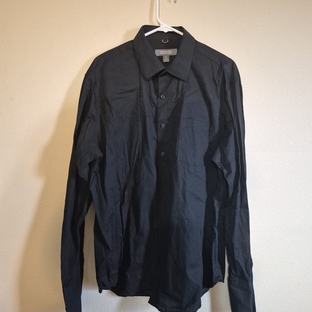 Kenneth Cole Black Casual Button Down Shirt